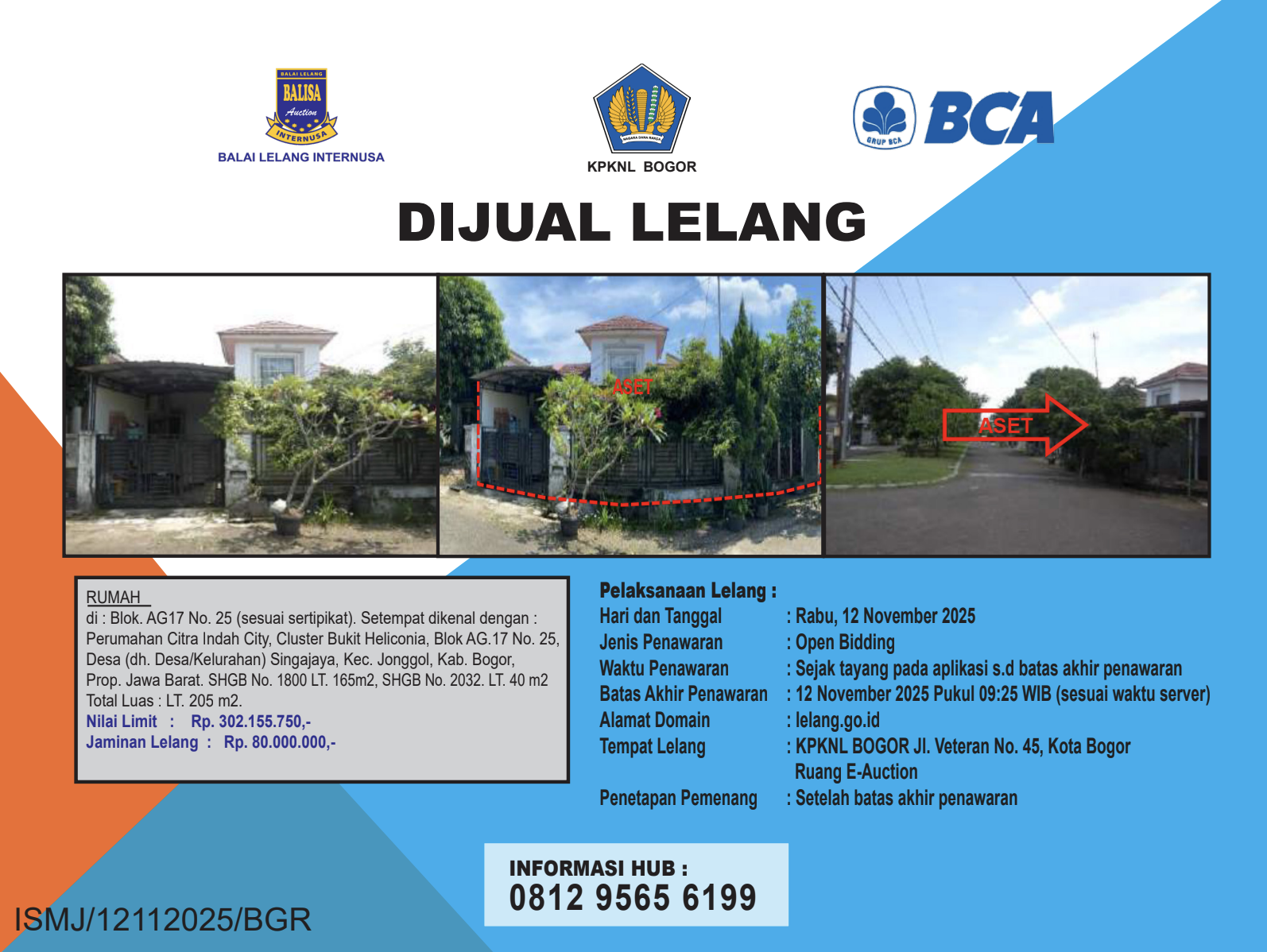 RUMAH DI PERUMAHAN CITRA INDAH CITY, BOGOR DENGAN LUAS TANAH 205m2