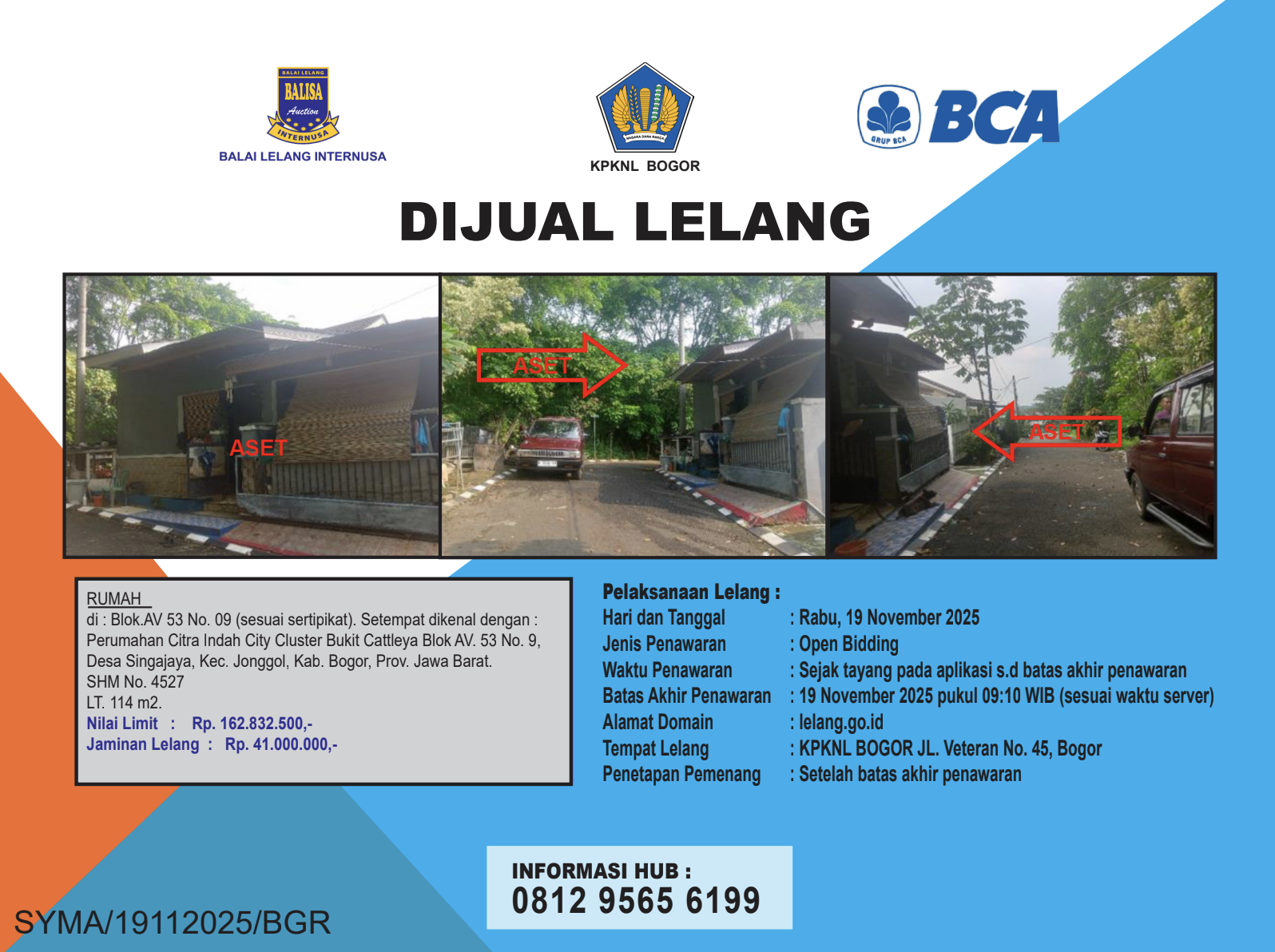 RUMAH DI PERUMAHAN CITRA INDAH CITY, BOGOR DENGAN LUAS TANAH 114m2