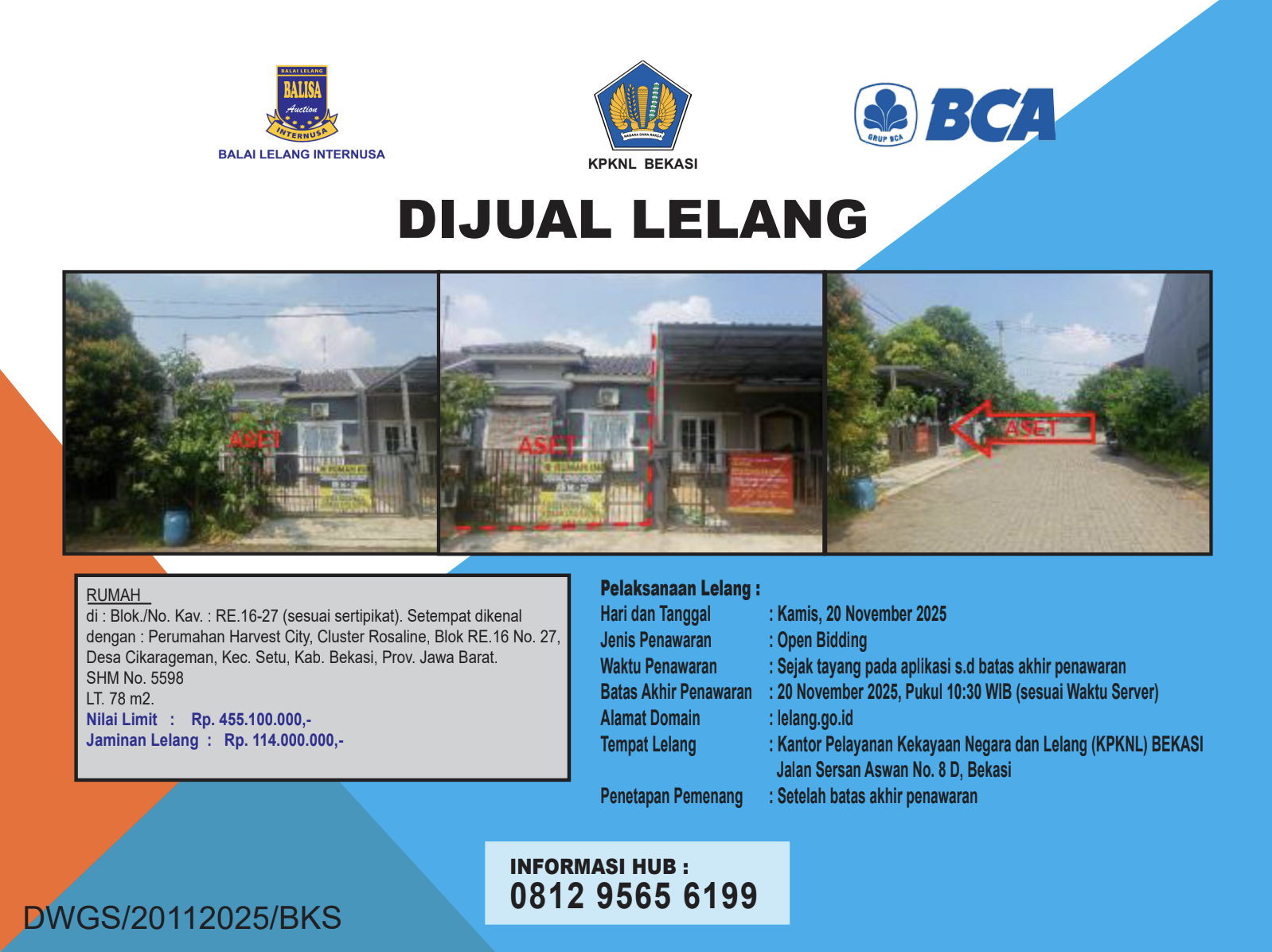 RUMAH DI PERUMAHAN HARVEST CITY BEKASI DENGAN LUAS TANAH 78m2