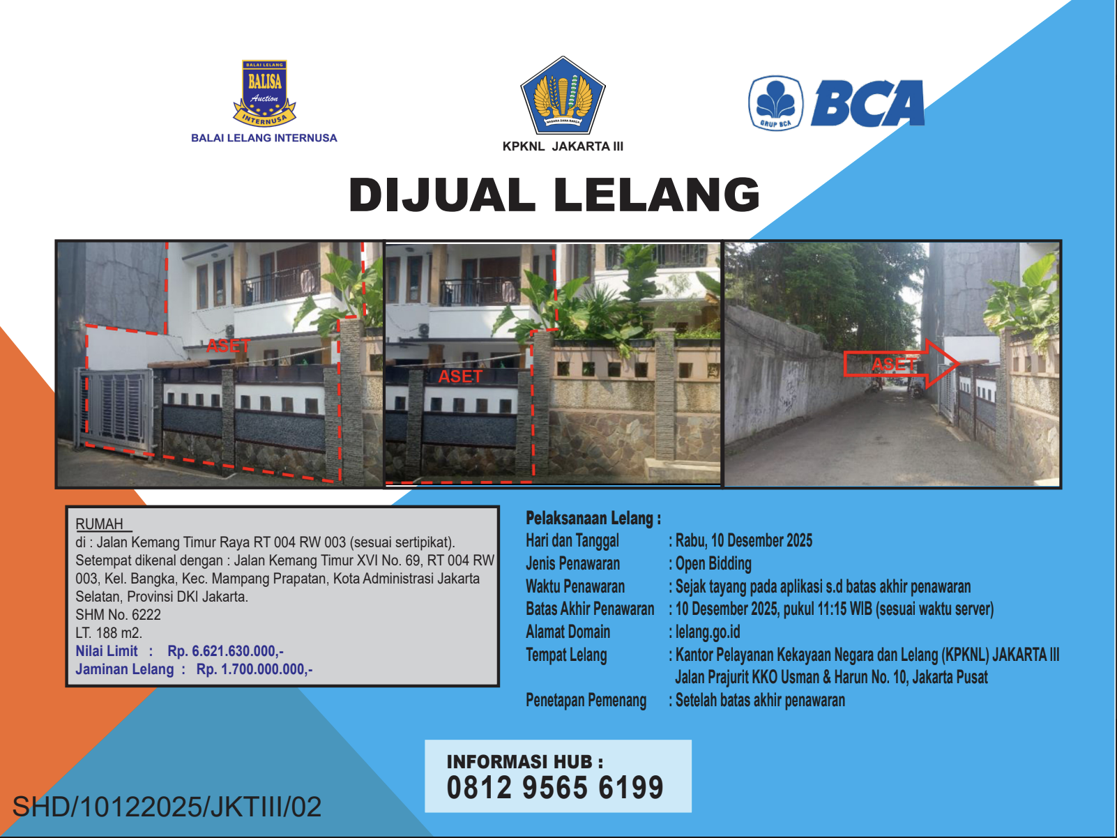 RUMAH DI JALAN KEMANG TIMUR RAYA, JAKARTA SELATAN DENGAN LUAS TANAH 188m2