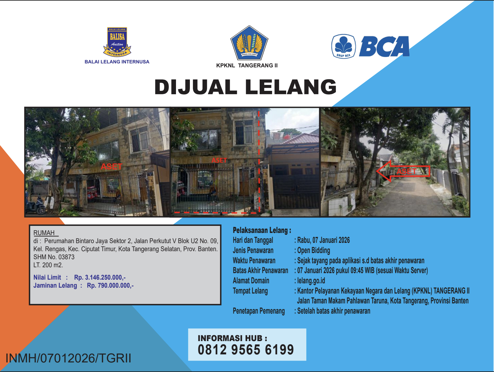 RUMAH DI PERUMAHAN BINTARO JAYA SEKTOR 2, TANGERANG SELATAN DENGAN LUAS TANAH 200m2